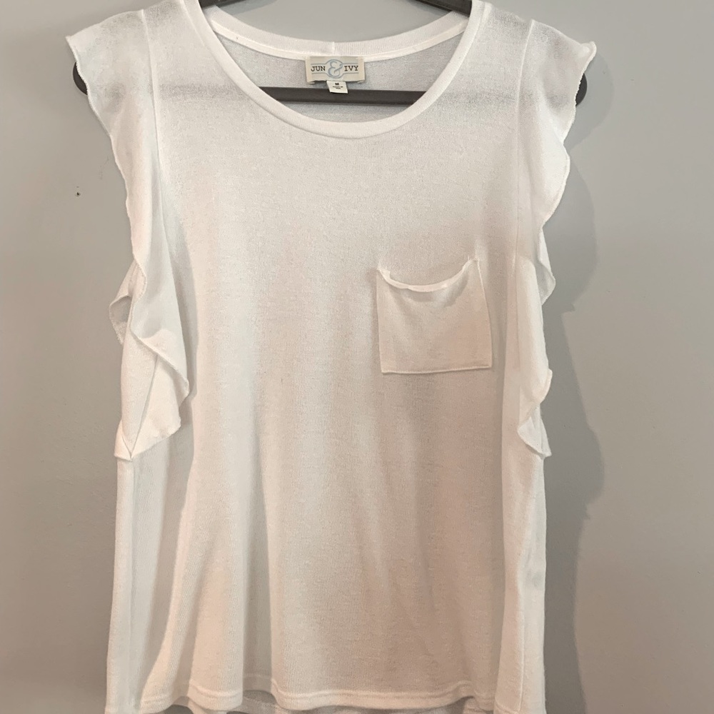 Jun & Ivy Flutter Sleeve Top